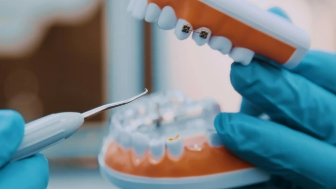 Stainless steel dental explorer and probe used for caries detection, tooth examination